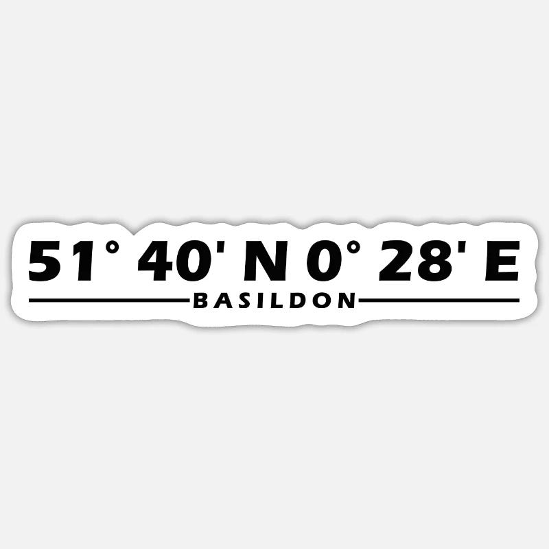 Basildon Coordinates - Sticker size S (10 x 10 cm) - white matte