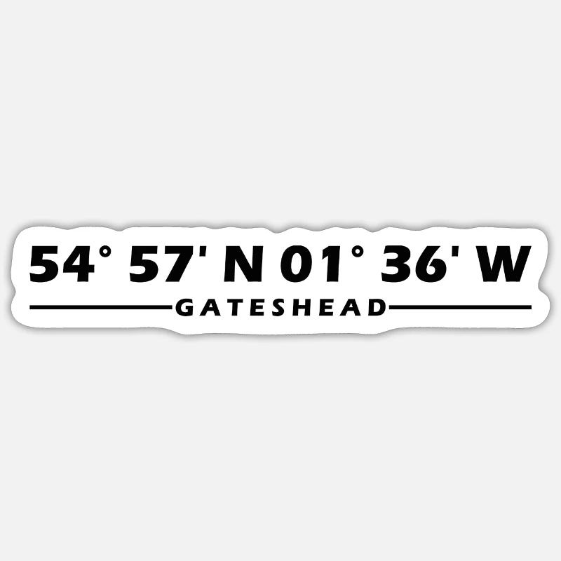 Coordonnées de Gateshead - Sticker taille S (10 x 10 cm) - blanc mat