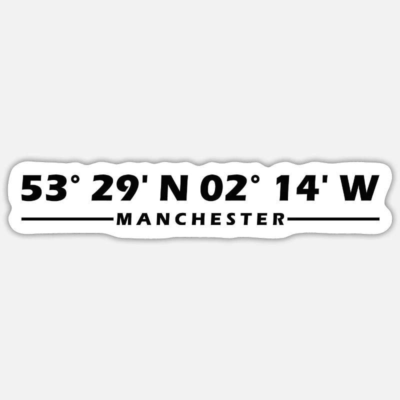 Manchester Coordinates Sticker size S (10 x 10 cm)