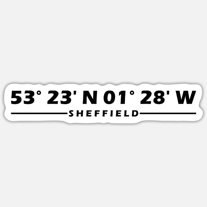 Sheffield coordinates Sticker size S (10 x 10 cm)