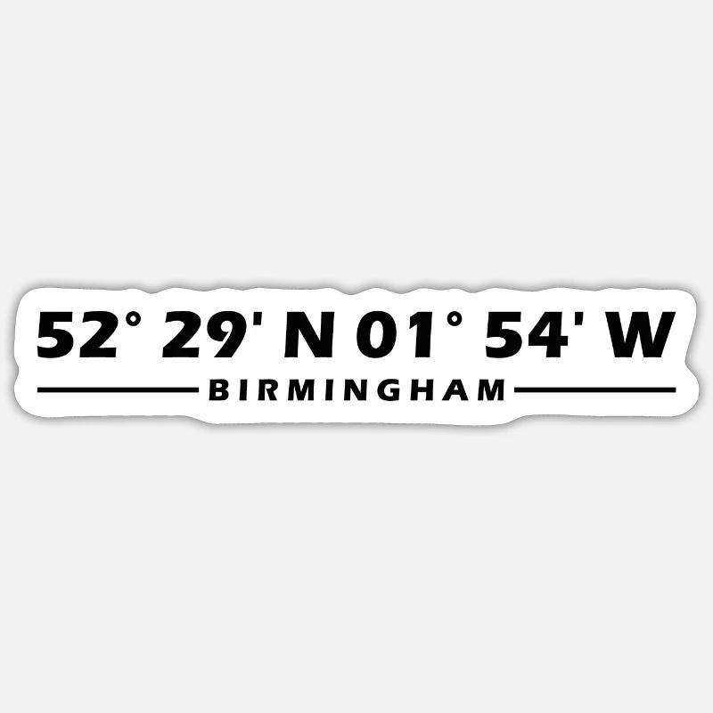 Birmingham Coordinates Sticker size S (10 x 10 cm)