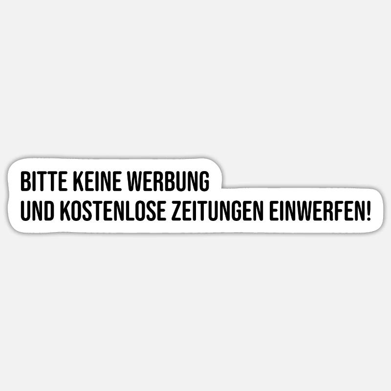 Bitte Keine Werbung Zeitungen Briefe - Sticker Größe S (10 x 10 cm) - Mattweiß