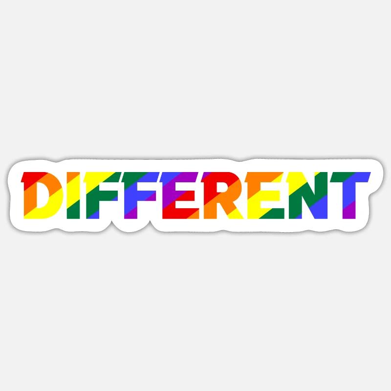 Different Regenbogen Pride - Sticker Größe S (10 x 10 cm) - Mattweiß