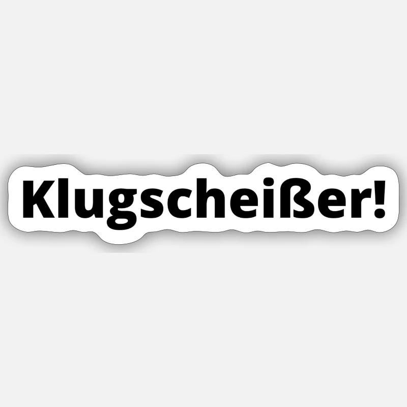 klugscheißer - Sticker Größe S (10 x 10 cm) - Mattweiß