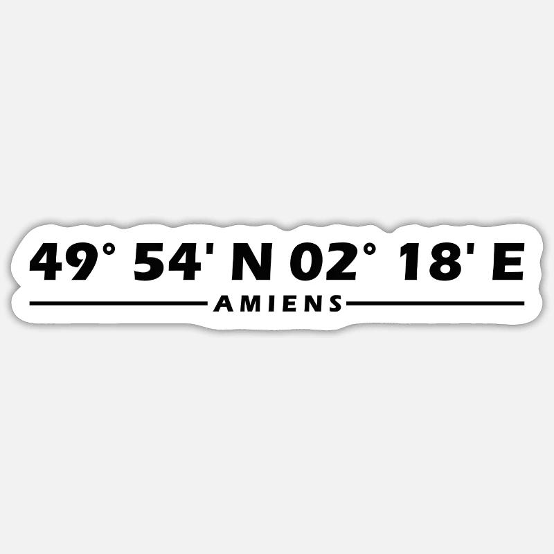 Coordonnées d’Amiens Sticker taille S (10 x 10 cm)