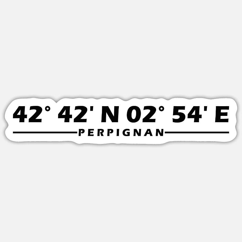 Perpignan coordinates Sticker size S (10 x 10 cm)