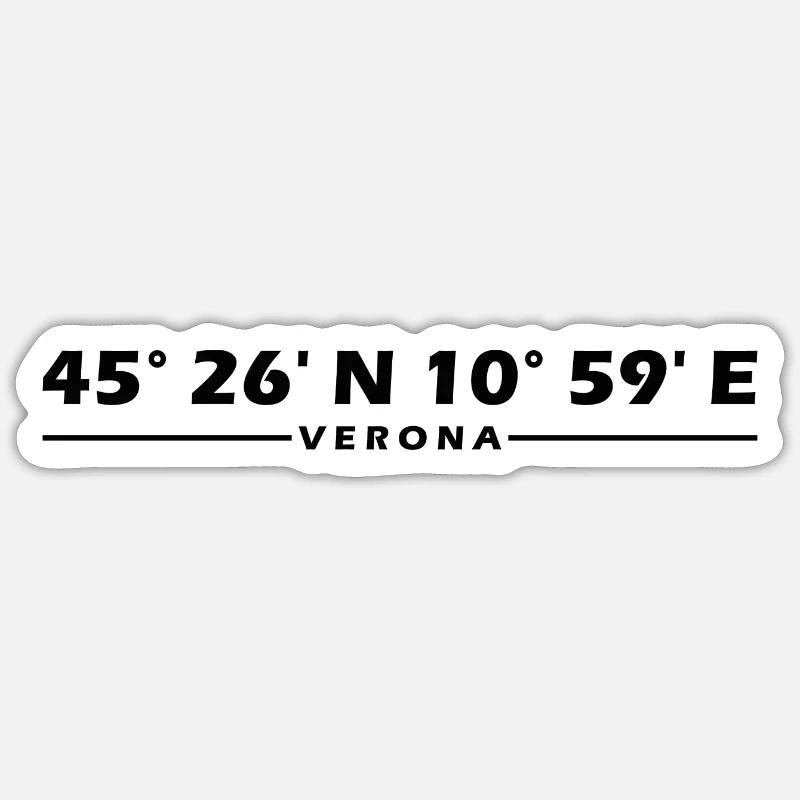 Verona Coordinates - Sticker size S (10 x 10 cm) - white matte