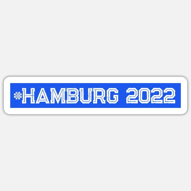 Hambourg 2022 - Sticker taille S (10 x 10 cm) - blanc mat