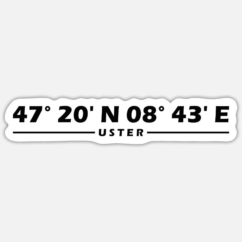 Coordonnées d’Uster Sticker taille S (10 x 10 cm)
