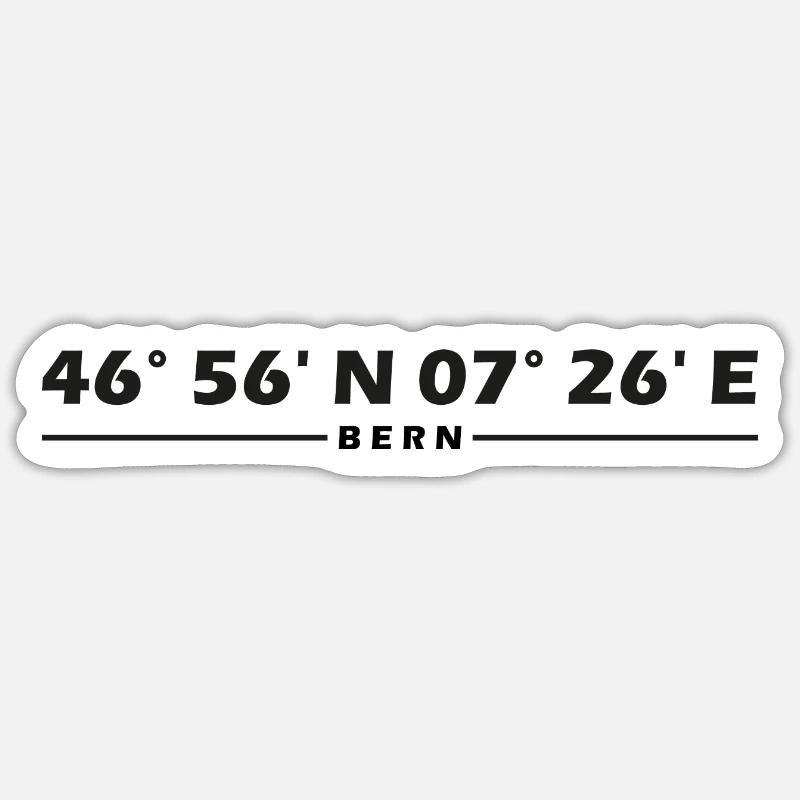 Coordonnées de Berne - Sticker taille S (10 x 10 cm) - blanc mat