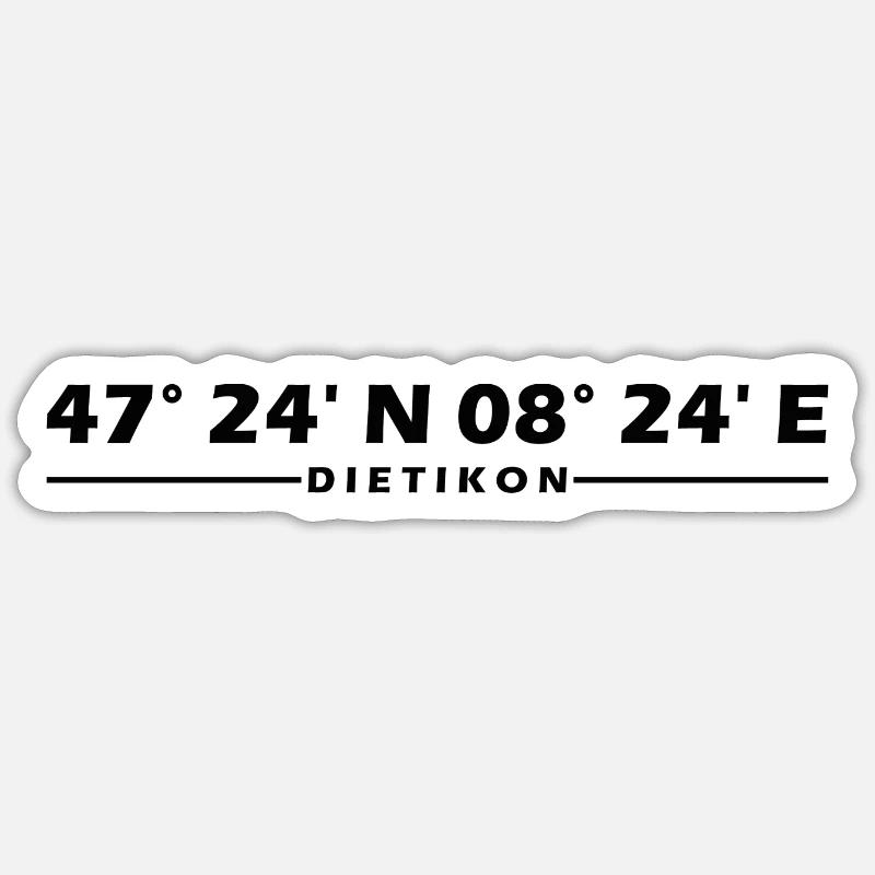 Coordonnées dietikon - Sticker taille S (10 x 10 cm) - blanc mat