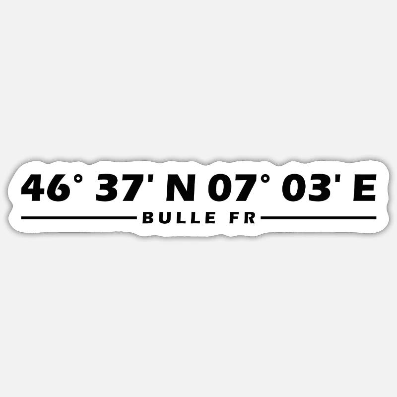 Bull Coordinates - Sticker size S (10 x 10 cm) - white matte