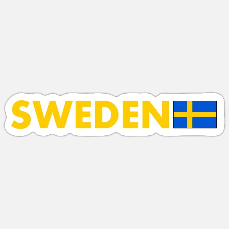 Suède - Sticker taille S (10 x 10 cm) - blanc mat