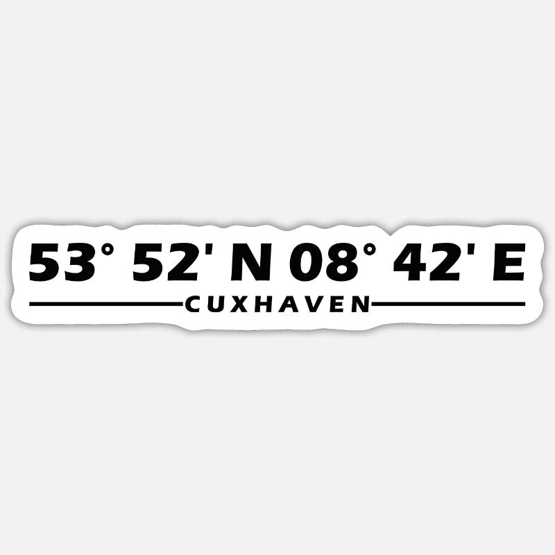 Coordonnées de Cuxhaven - Sticker taille S (10 x 10 cm) - blanc mat