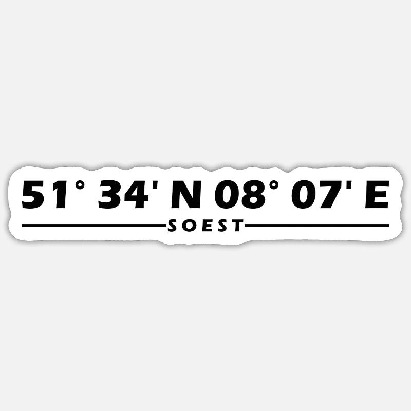 Coordonnées soest - Sticker taille S (10 x 10 cm) - blanc mat