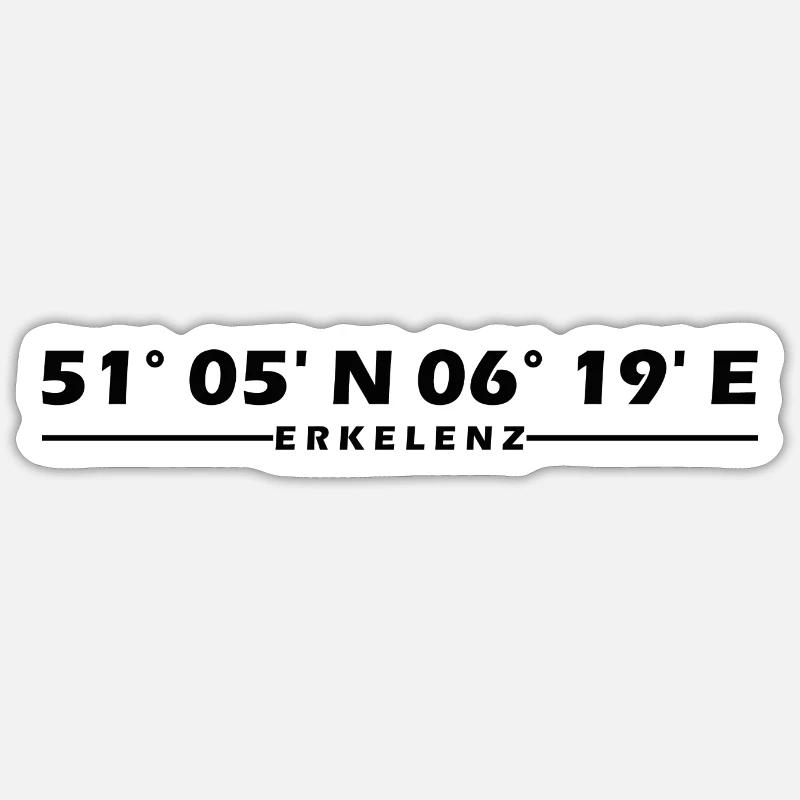 Coordonnées d’Erkelenz - Sticker taille S (10 x 10 cm) - blanc mat