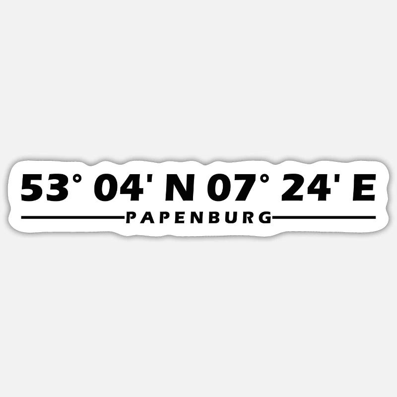 Papenburg coordinates Sticker size S (10 x 10 cm)