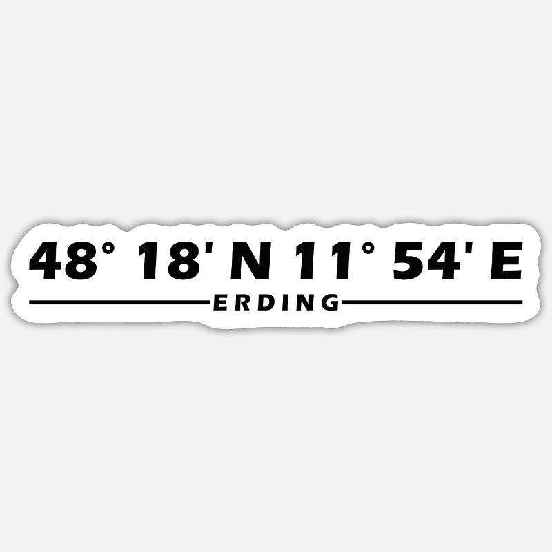 Erding coordinates Sticker size S (10 x 10 cm)