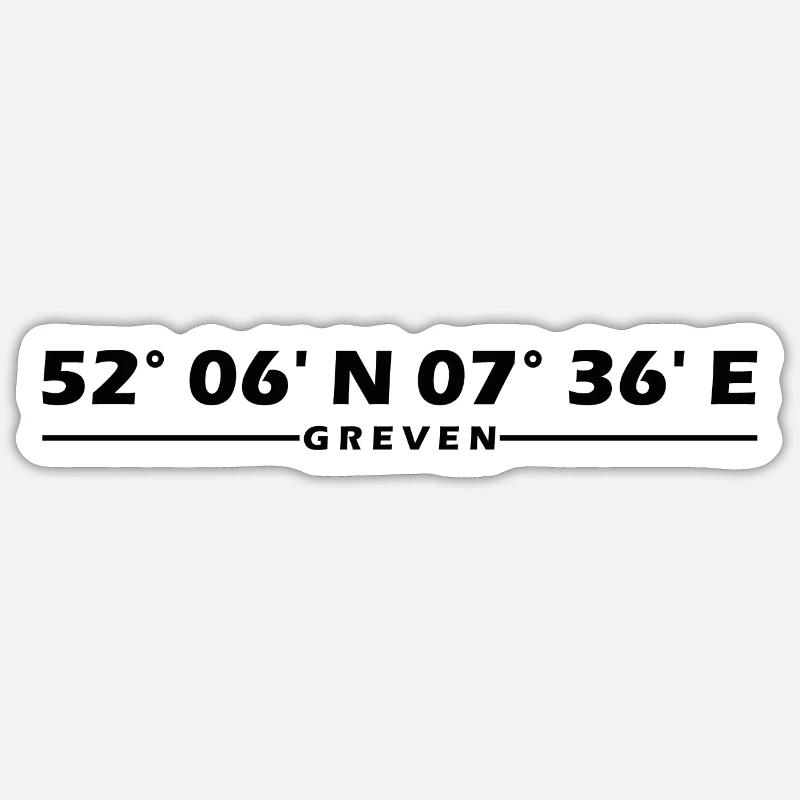 Coordonnées Greven Sticker taille S (10 x 10 cm)