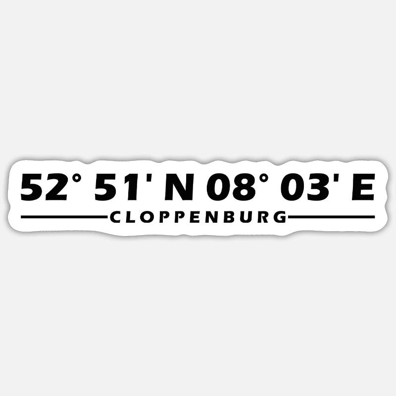 Coordonnées de Cloppenburg - Sticker taille S (10 x 10 cm) - blanc mat