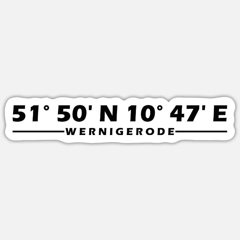 Coordonnées de Wernigerode Sticker taille S (10 x 10 cm)