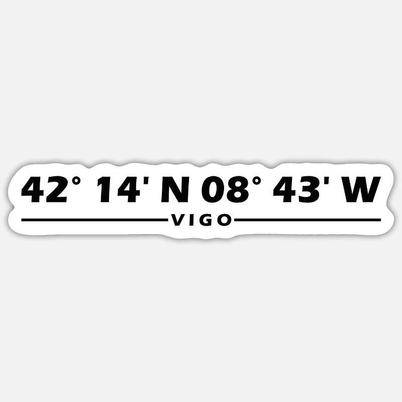 Coordonnées de Vigo - Sticker taille S (10 x 10 cm) - blanc mat