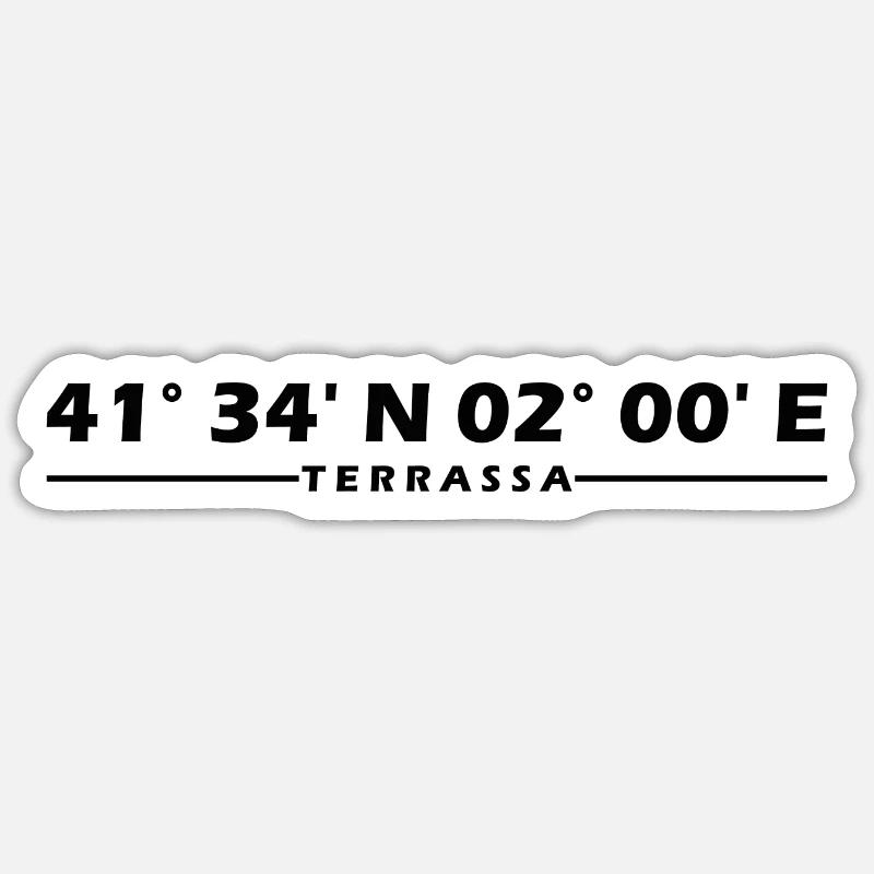 Coordonnées de Terrassa - Sticker taille S (10 x 10 cm) - blanc mat
