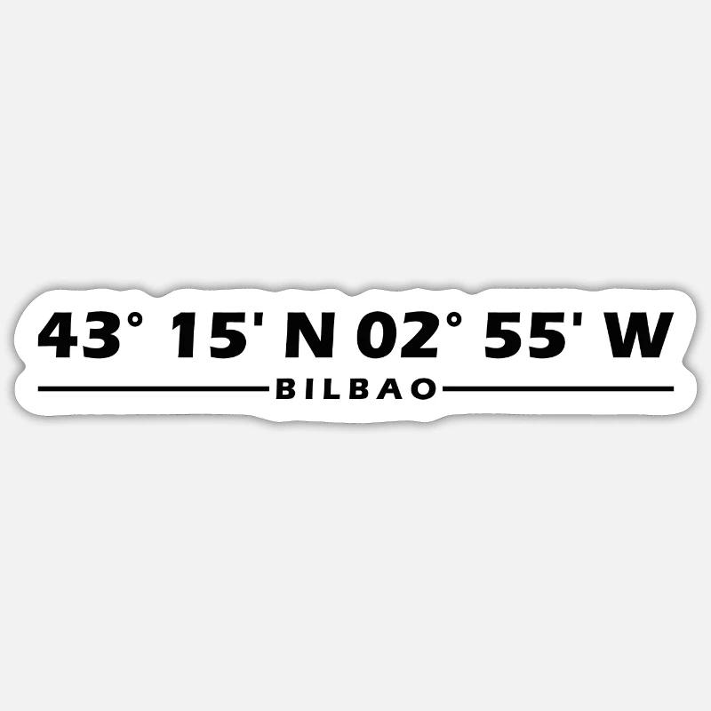 Coordonnées de Bilbao Sticker taille S (10 x 10 cm)