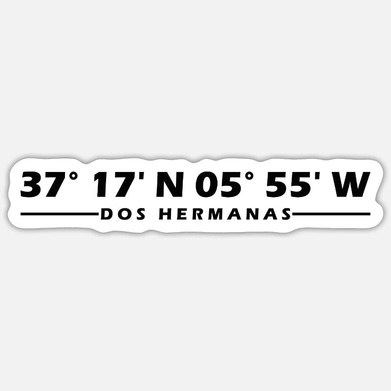 Dos Hermanas Coordonnées - Sticker taille S (10 x 10 cm) - blanc mat