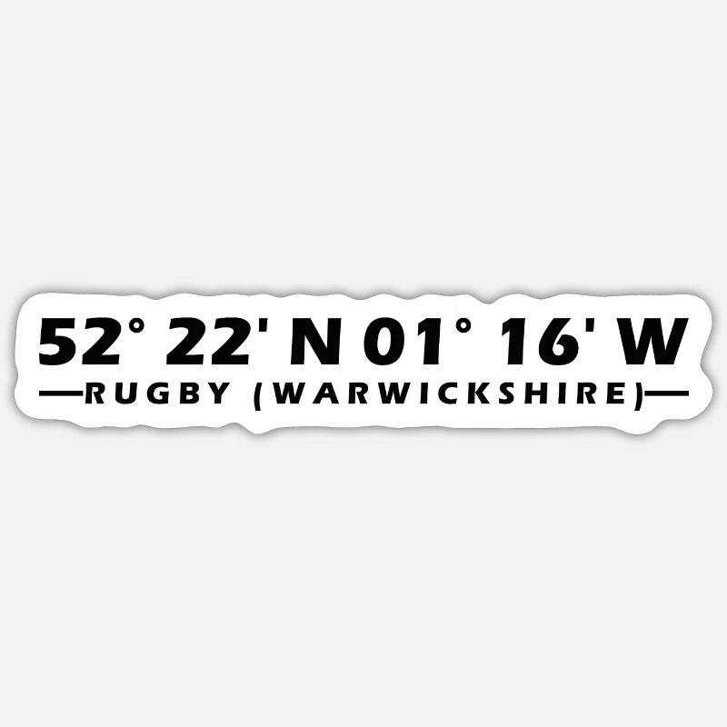 Rugby (Warwickshire) coordinates Sticker size S (10 x 10 cm)