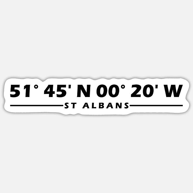 St Albans Coordinates Sticker size S (10 x 10 cm)