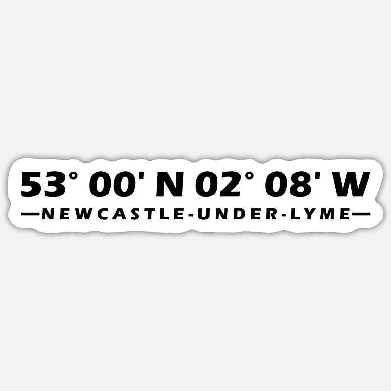 Newcastle-under-Lyme coordinates Sticker size S (10 x 10 cm)