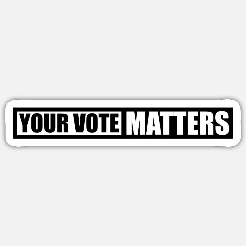 votre vote compte citation - Sticker taille S (10 x 10 cm) - blanc mat