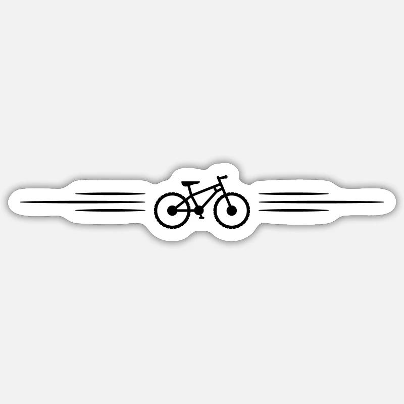 Ligne de vélo - Sticker taille S (10 x 10 cm) - blanc mat