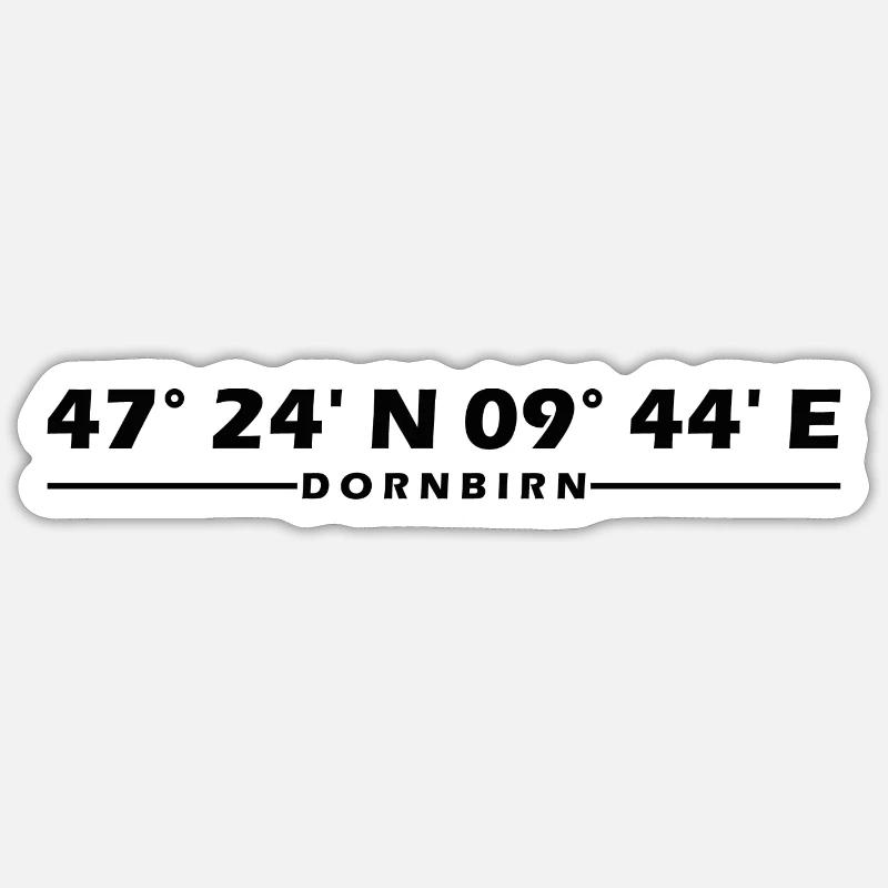 Coordonnées de Dornbirn - Sticker taille S (10 x 10 cm) - blanc mat