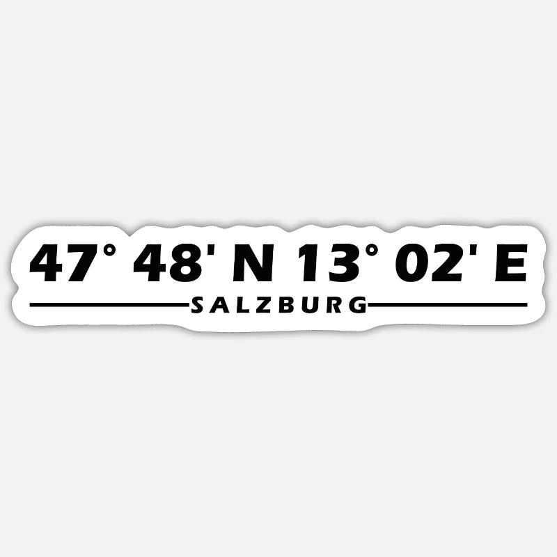 Coordonnées de Salzbourg - Sticker taille S (10 x 10 cm) - blanc mat