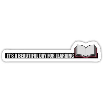belle journée pour apprendre - Sticker taille S (10 x 10 cm) - blanc mat - Devant
