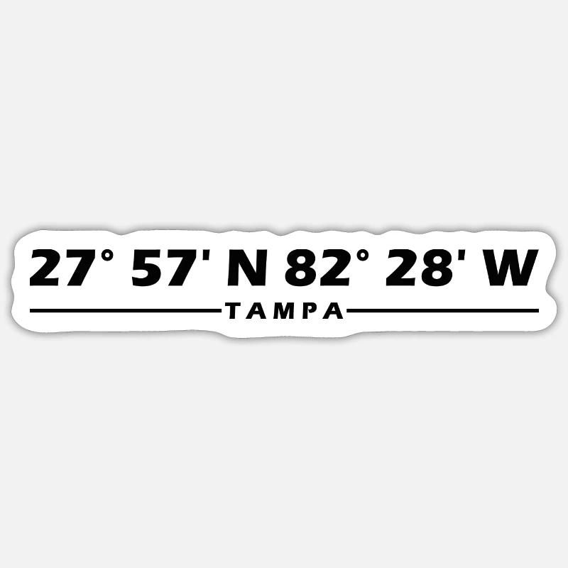 Coordonnées de Tampa - Sticker taille S (10 x 10 cm) - blanc mat