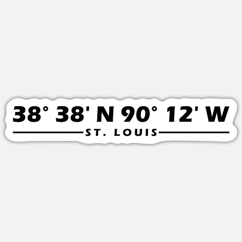 St. Louis Coordinates Sticker size S (10 x 10 cm)