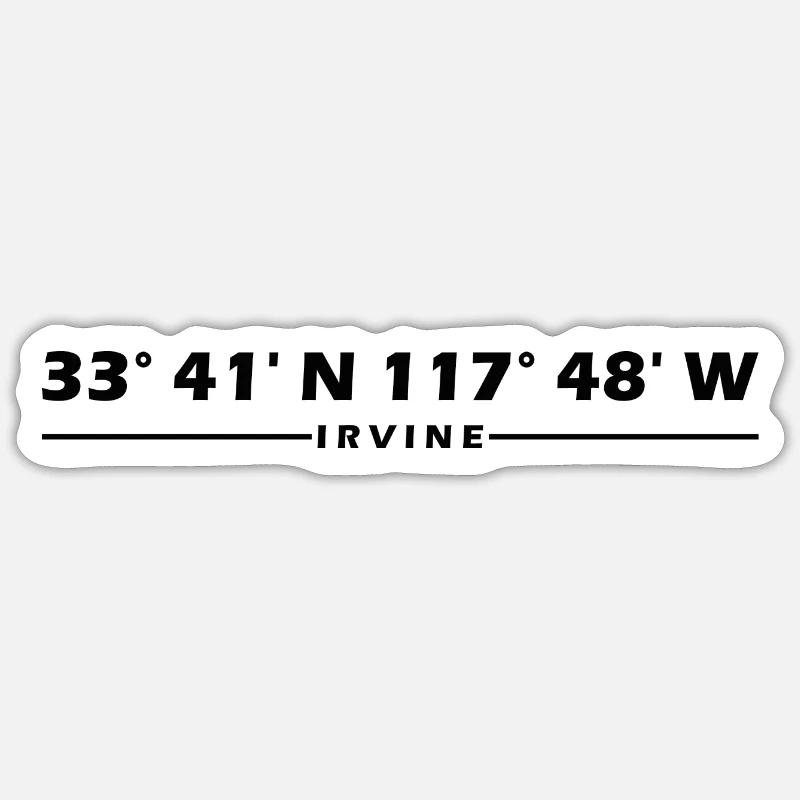 Coordonnées d’Irvine - Sticker taille S (10 x 10 cm) - blanc mat