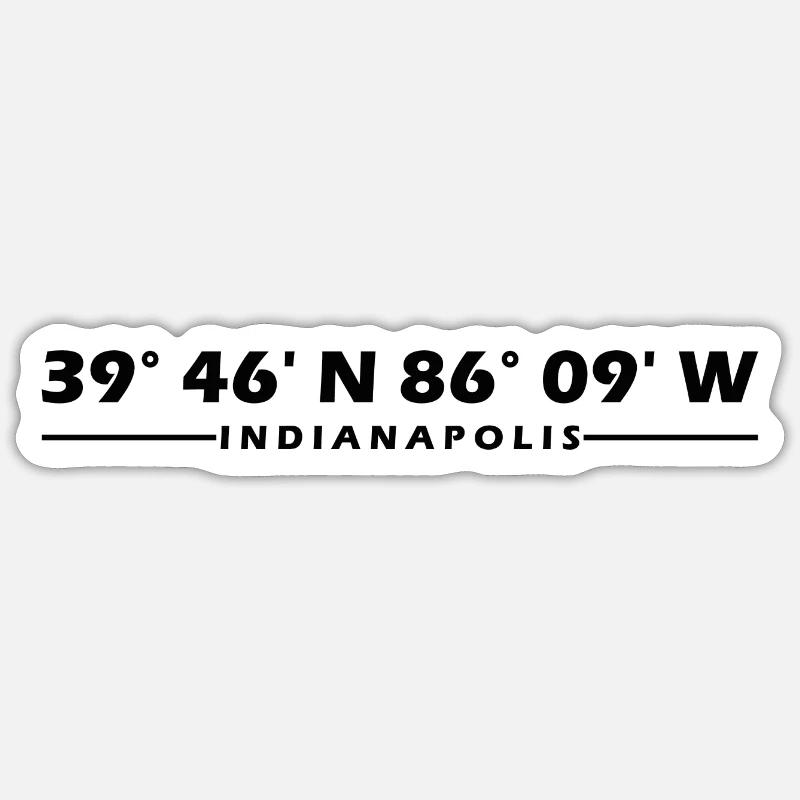 Coordonnées d’Indianapolis - Sticker taille S (10 x 10 cm) - blanc mat