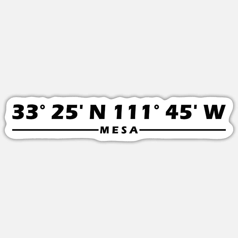 Coordonnées Mesa - Sticker taille S (10 x 10 cm) - blanc mat