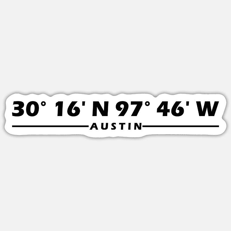 Coordonnées Austin - Sticker taille S (10 x 10 cm) - blanc mat