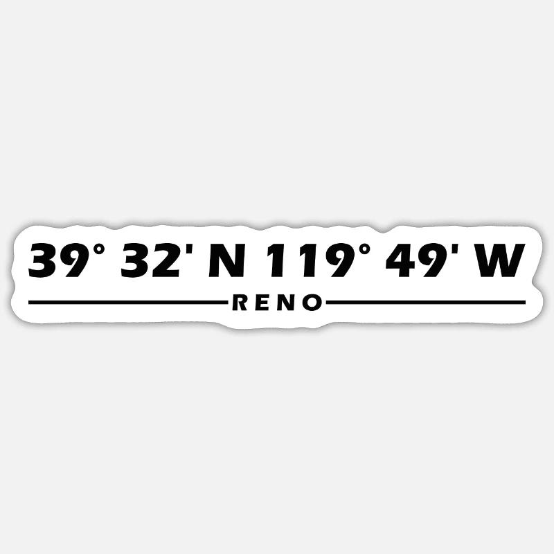Reno Coordinates Sticker size S (10 x 10 cm)