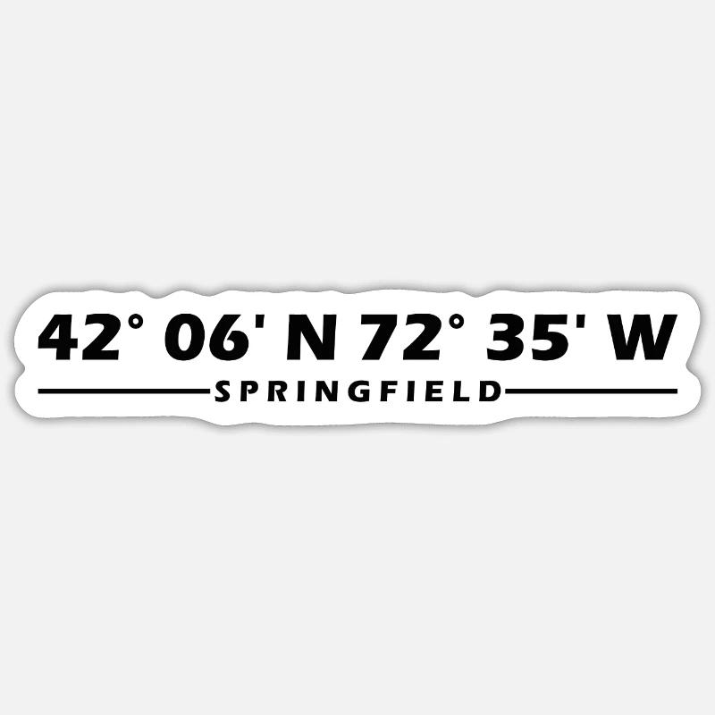Springfield Coordinates - Sticker size S (10 x 10 cm) - white matte
