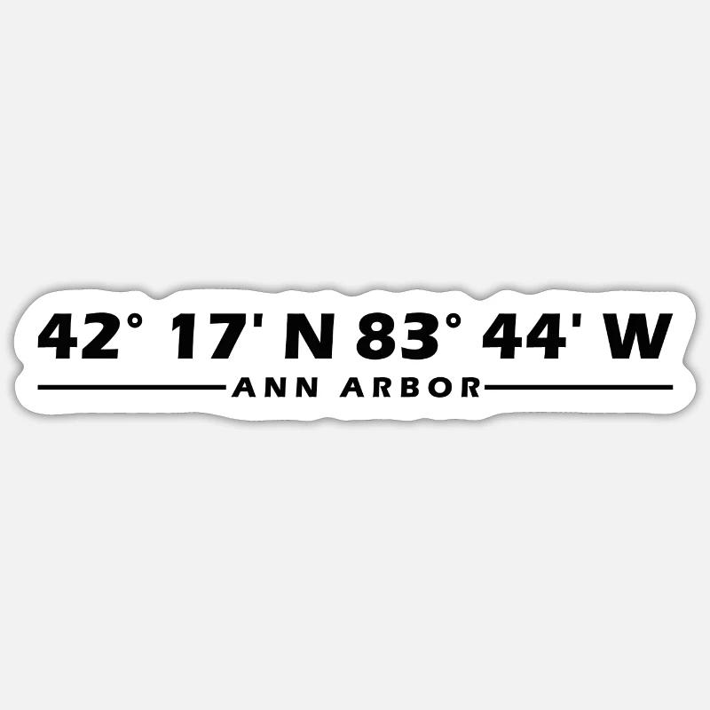 Ann Arbor Coordinates Sticker size S (10 x 10 cm)