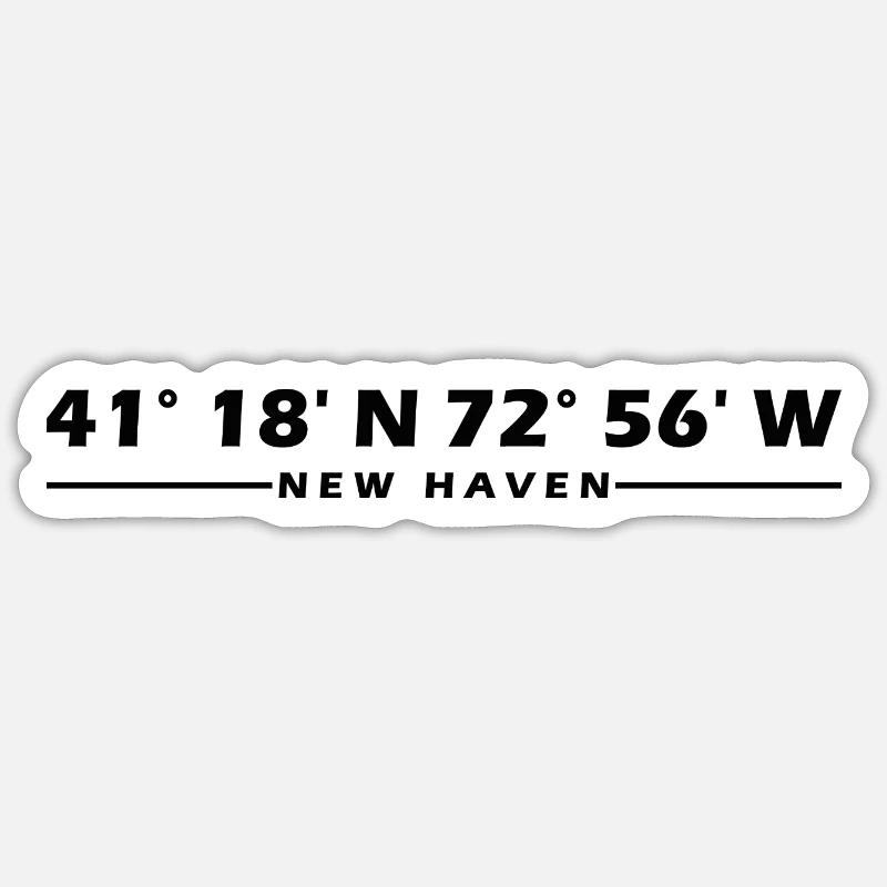 New Haven Coordinates Sticker size S (10 x 10 cm)