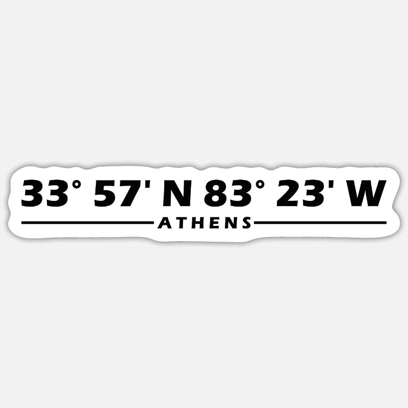 Coordonnées d’Athènes - Sticker taille S (10 x 10 cm) - blanc mat