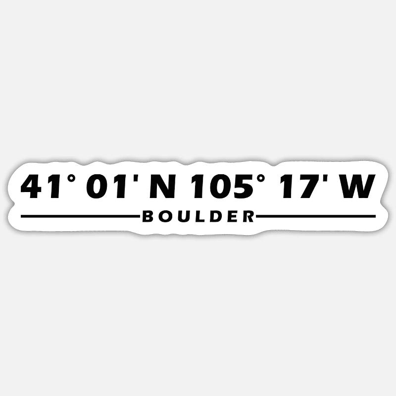 Coordonnées de Boulder - Sticker taille S (10 x 10 cm) - blanc mat