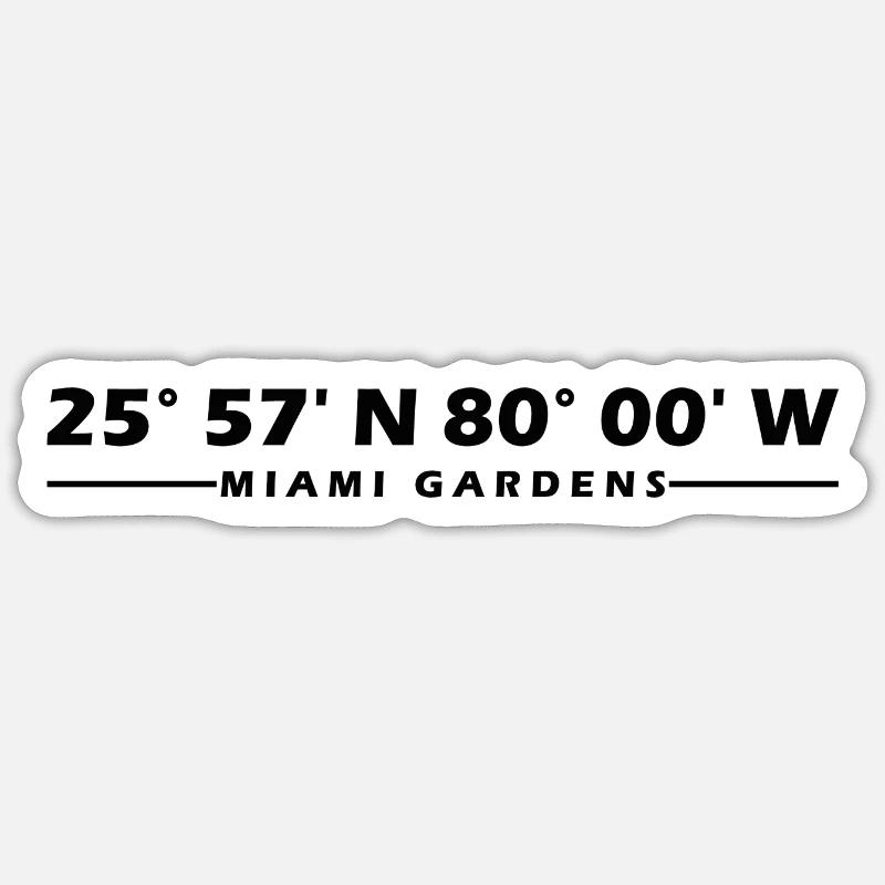 Coordonnées de Miami Gardens - Sticker taille S (10 x 10 cm) - blanc mat